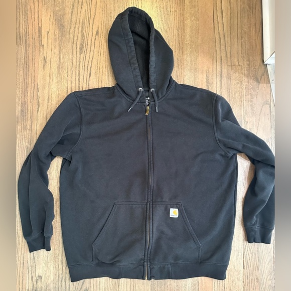Carhartt Loose Fit Full Zip Hoodie-Black-Size XL - Picture 1 of 7